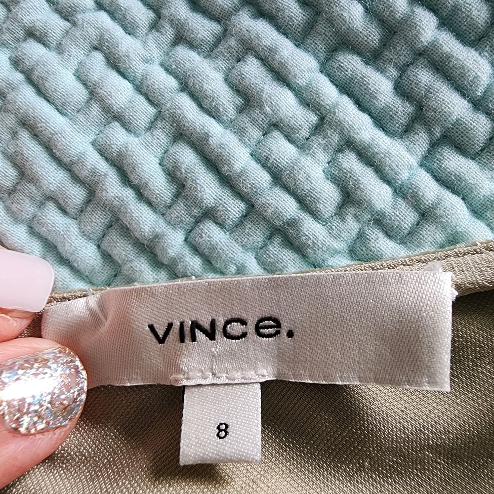 Vince Olive Green Velvet Midi Dress - Picture 7 of 10